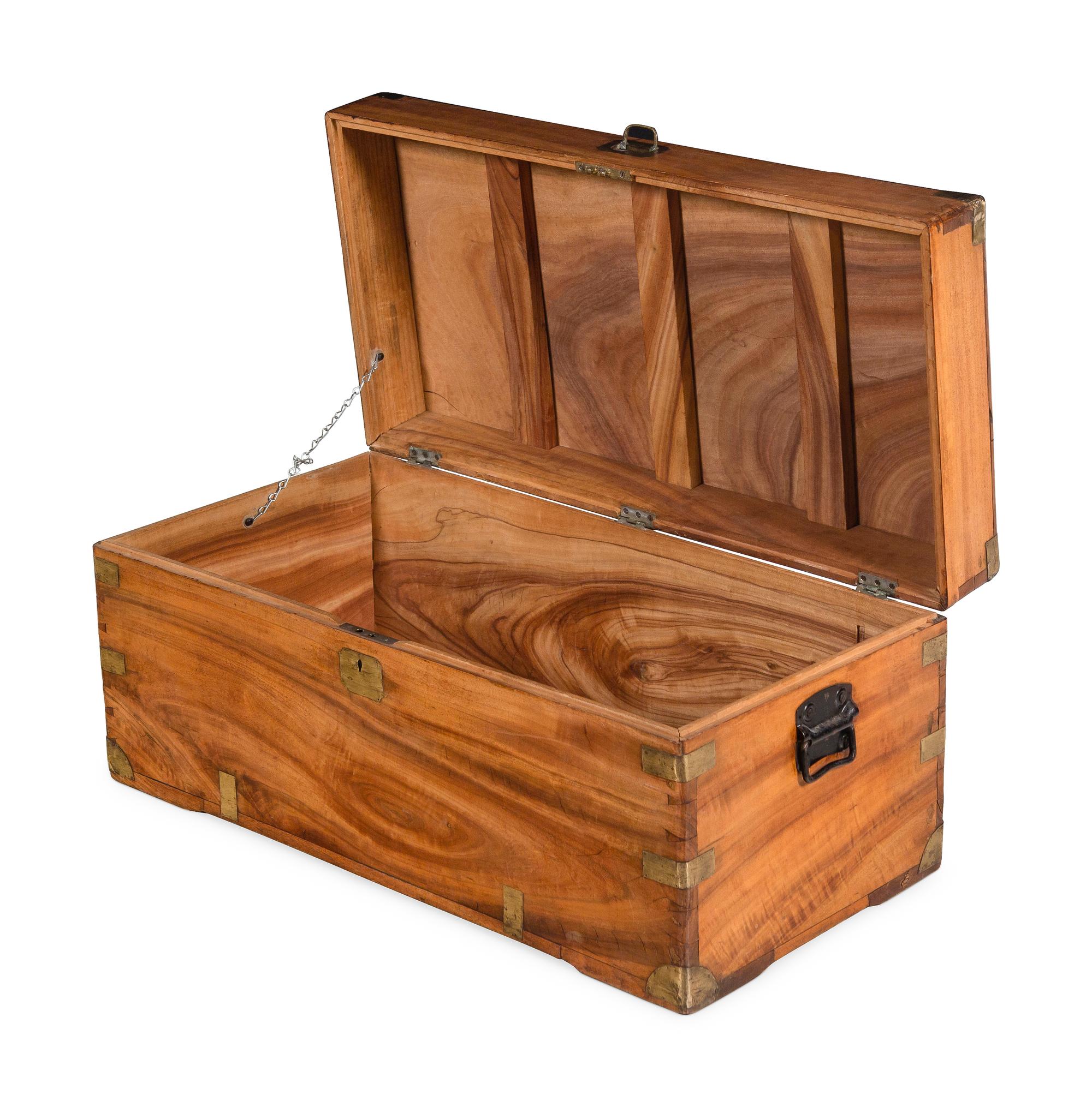 An English Brass Mounted Mahogany Campaign Trunk