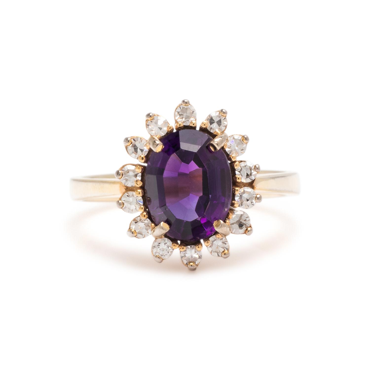 AMETHYST AND DIAMOND RING