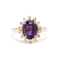 AMETHYST AND DIAMOND RING