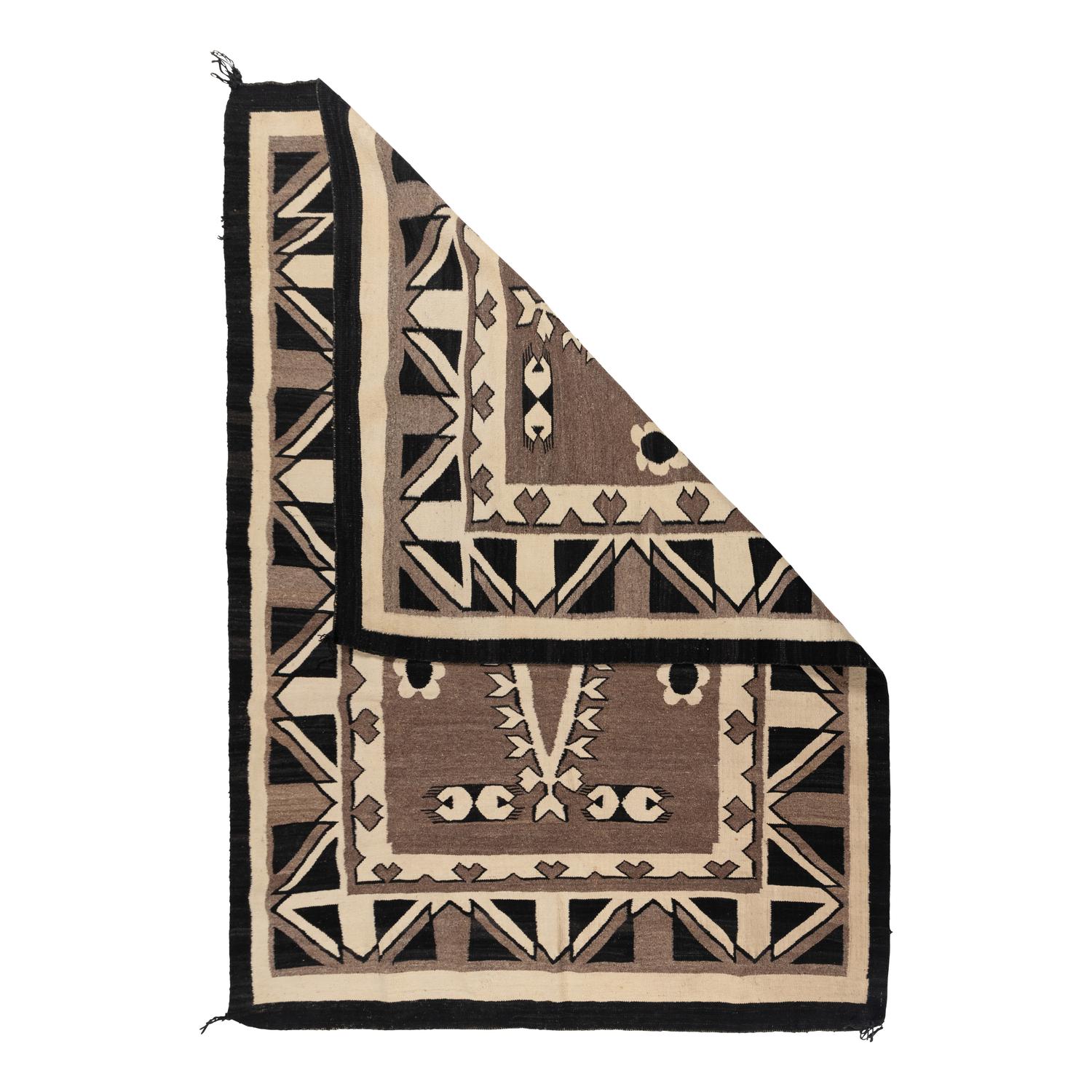 Navajo Eastern Reservation Weaving, with Eagle and Flowers [Rug]