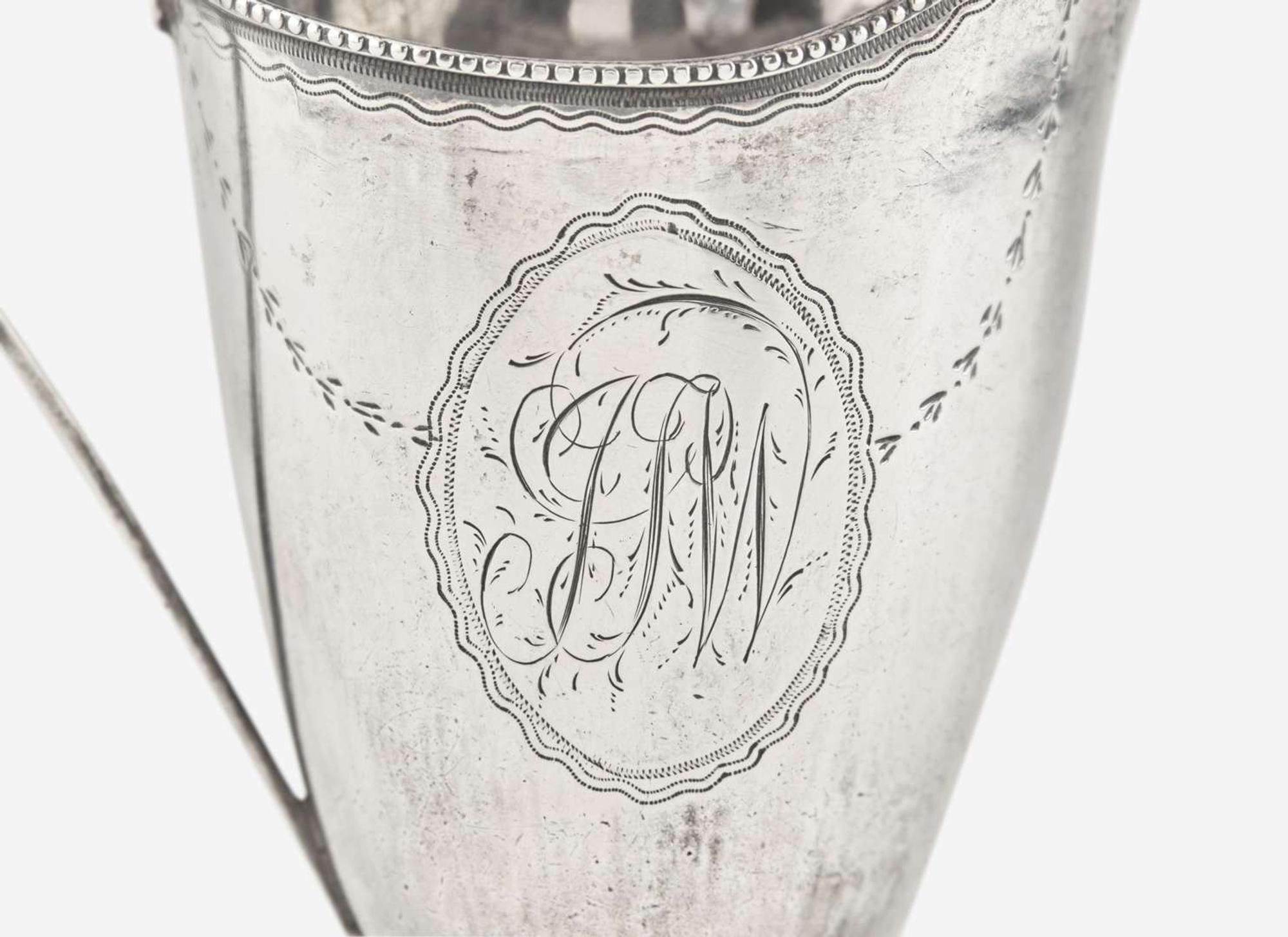 A Federal silver creamer, Peter Kirkwood (active c. 1793-1800), Chestertown and Annapolis, MD, circa 1795