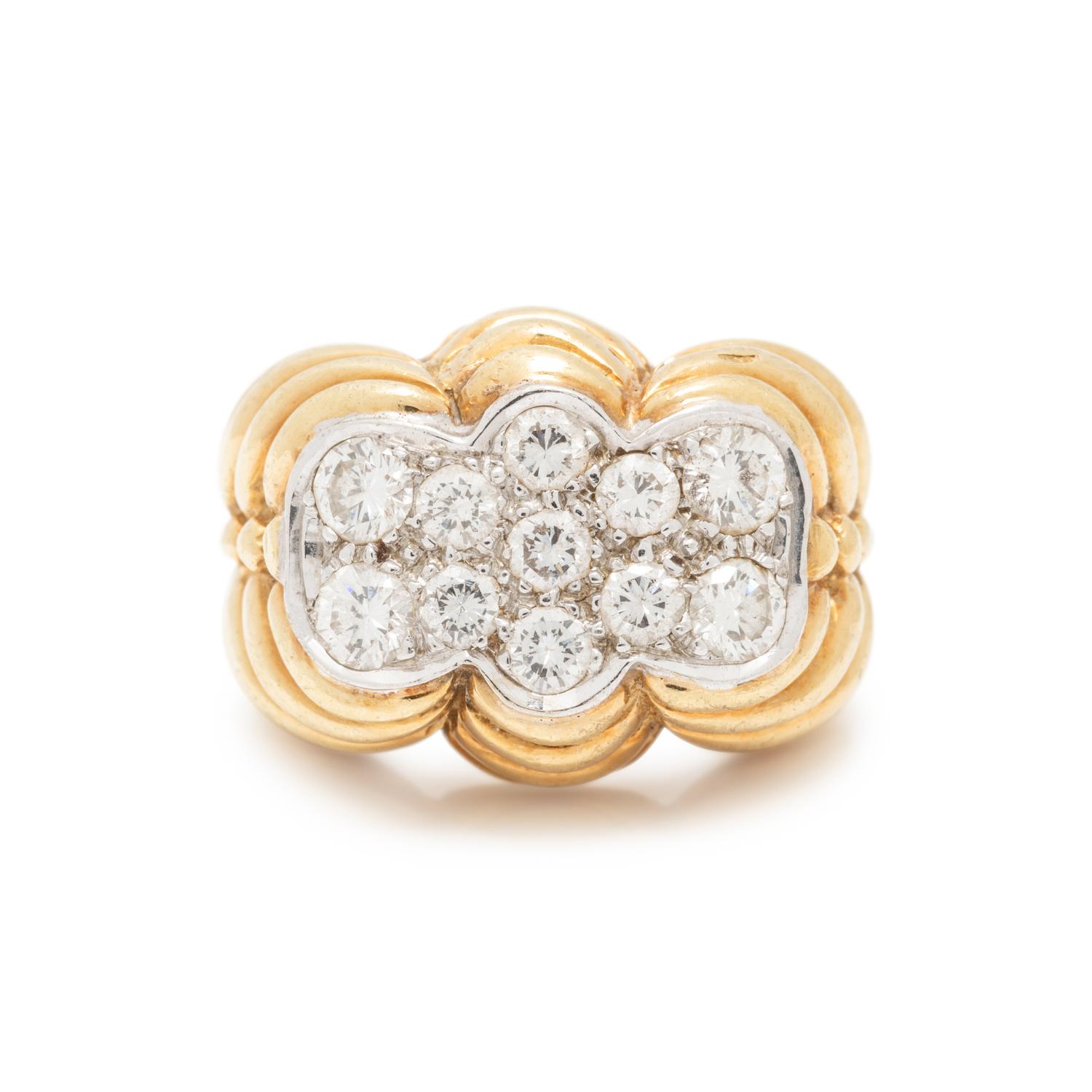 BICOLOR GOLD AND DIAMOND RING