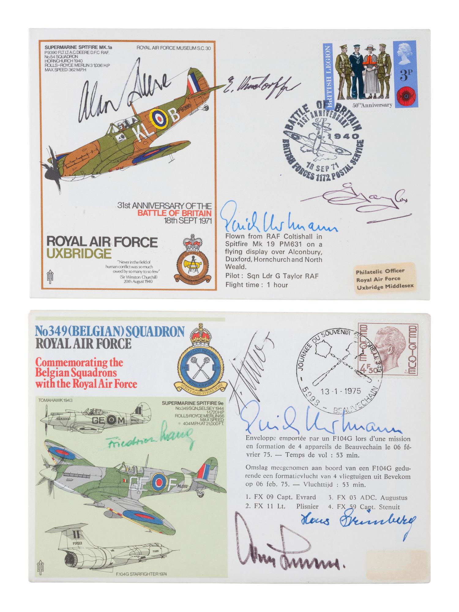 [WWII]. Aviator and flying ace's signatures, incl. Col. Gregory "Pappy" Boyington, MOH and POW.