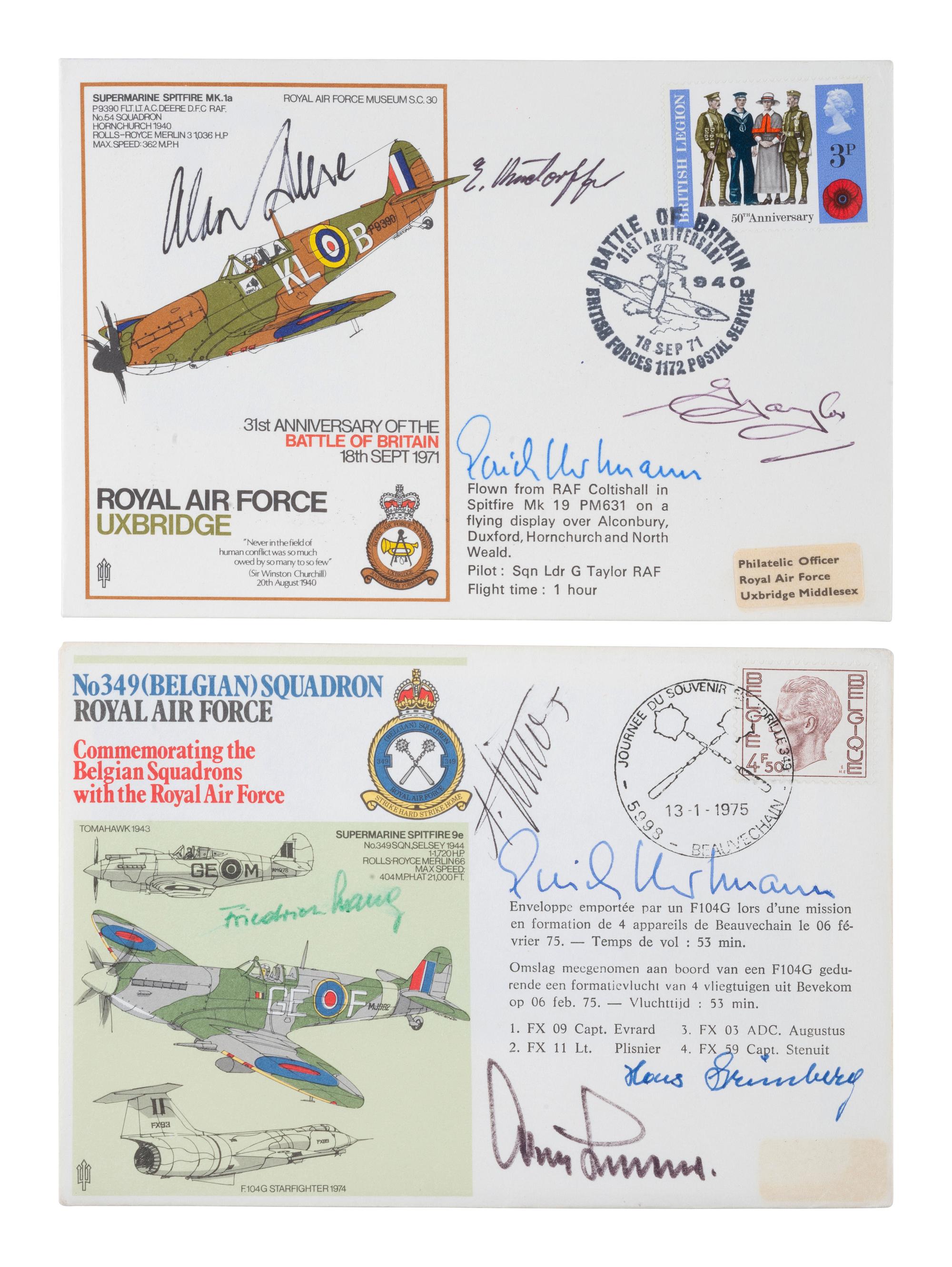 [WWII]. Aviator and flying ace's signatures, incl. Col. Gregory "Pappy" Boyington, MOH and POW.