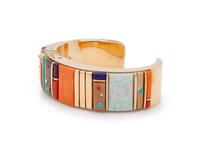 Gold and Cobblestone Inlay Cuff Bracelet