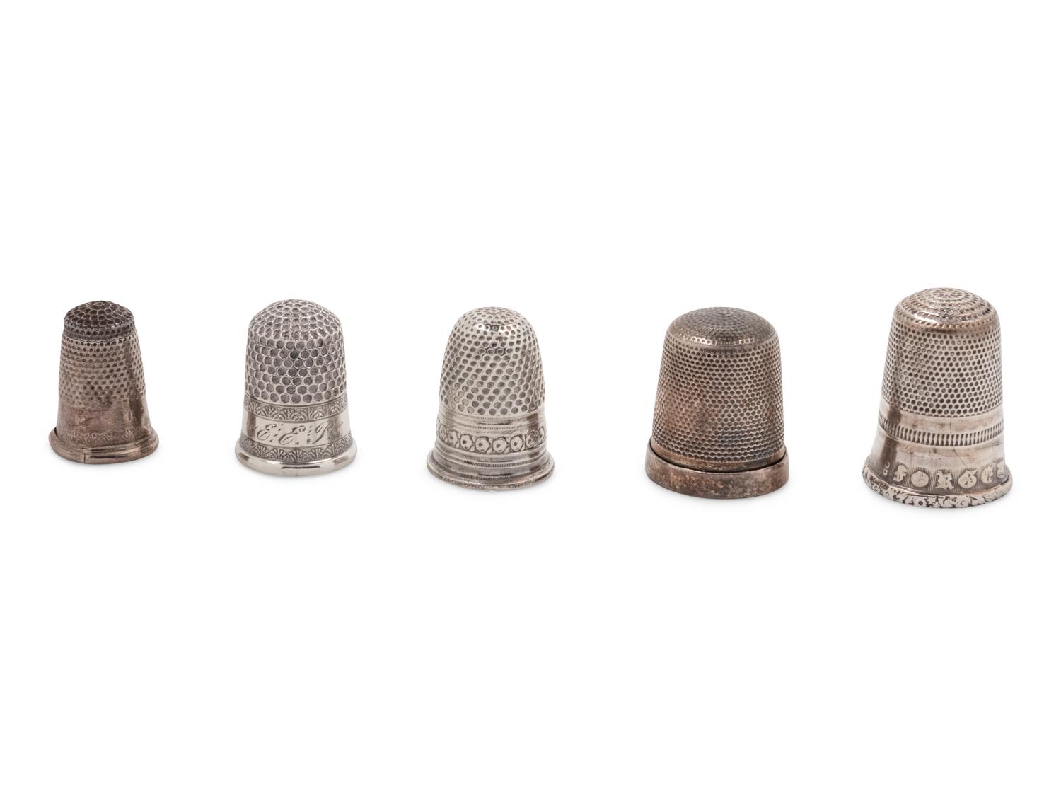 Five Silver Thimbles