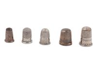 Five Silver Thimbles