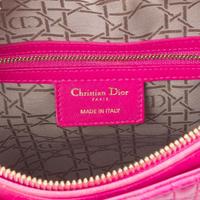 A Large Lady Dior Fuchsia Pink Leather Handbag Dior