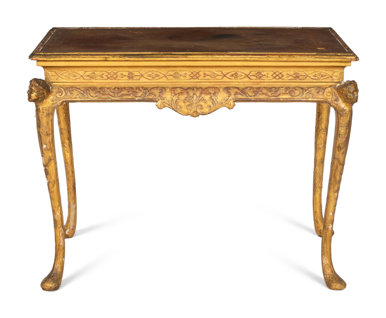A George I Style Gilt Gesso Side Table