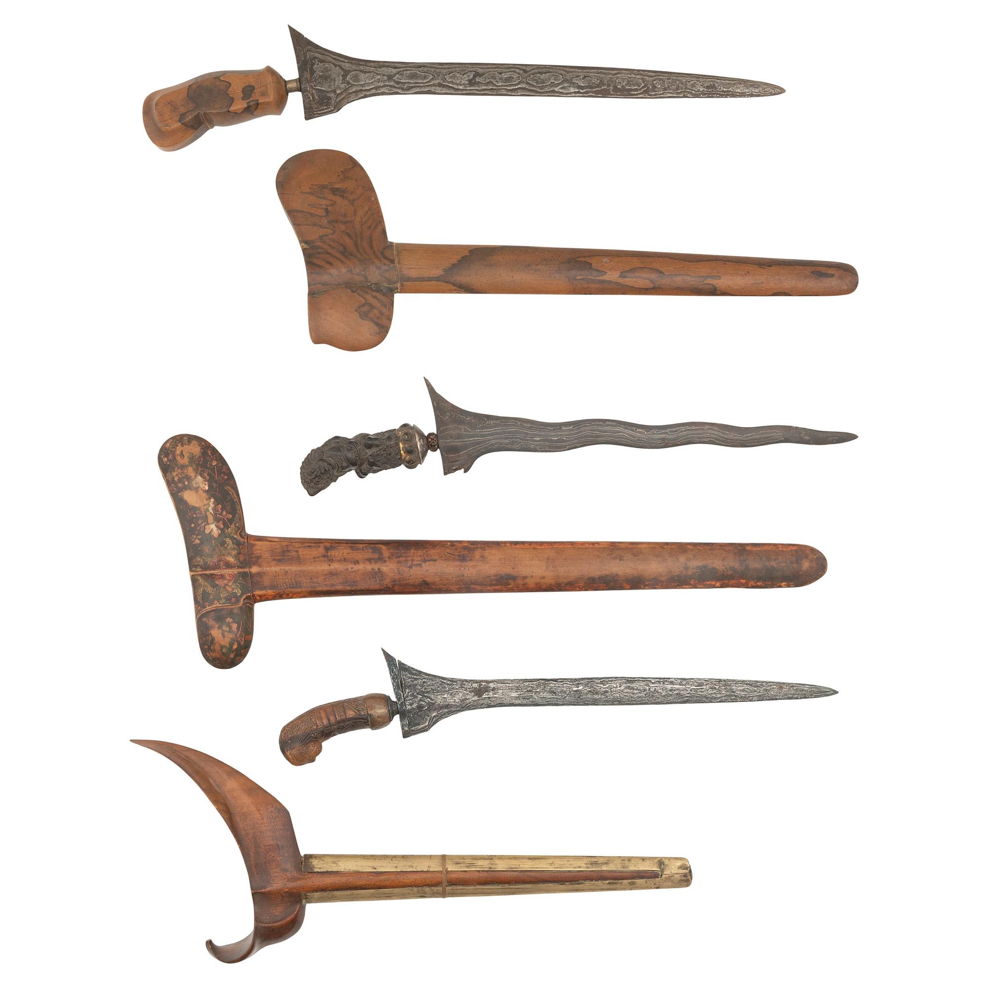Lot of Three Javanese Keris