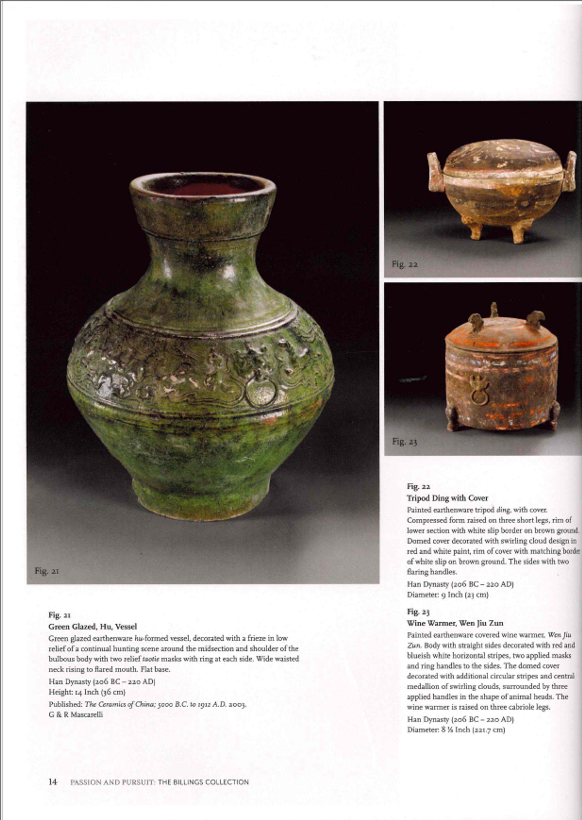 A Chinese Painted Grey Pottery Covered Vessel and Cover, Lian, Han Dynasty 漢 灰陶彩繪三足匲