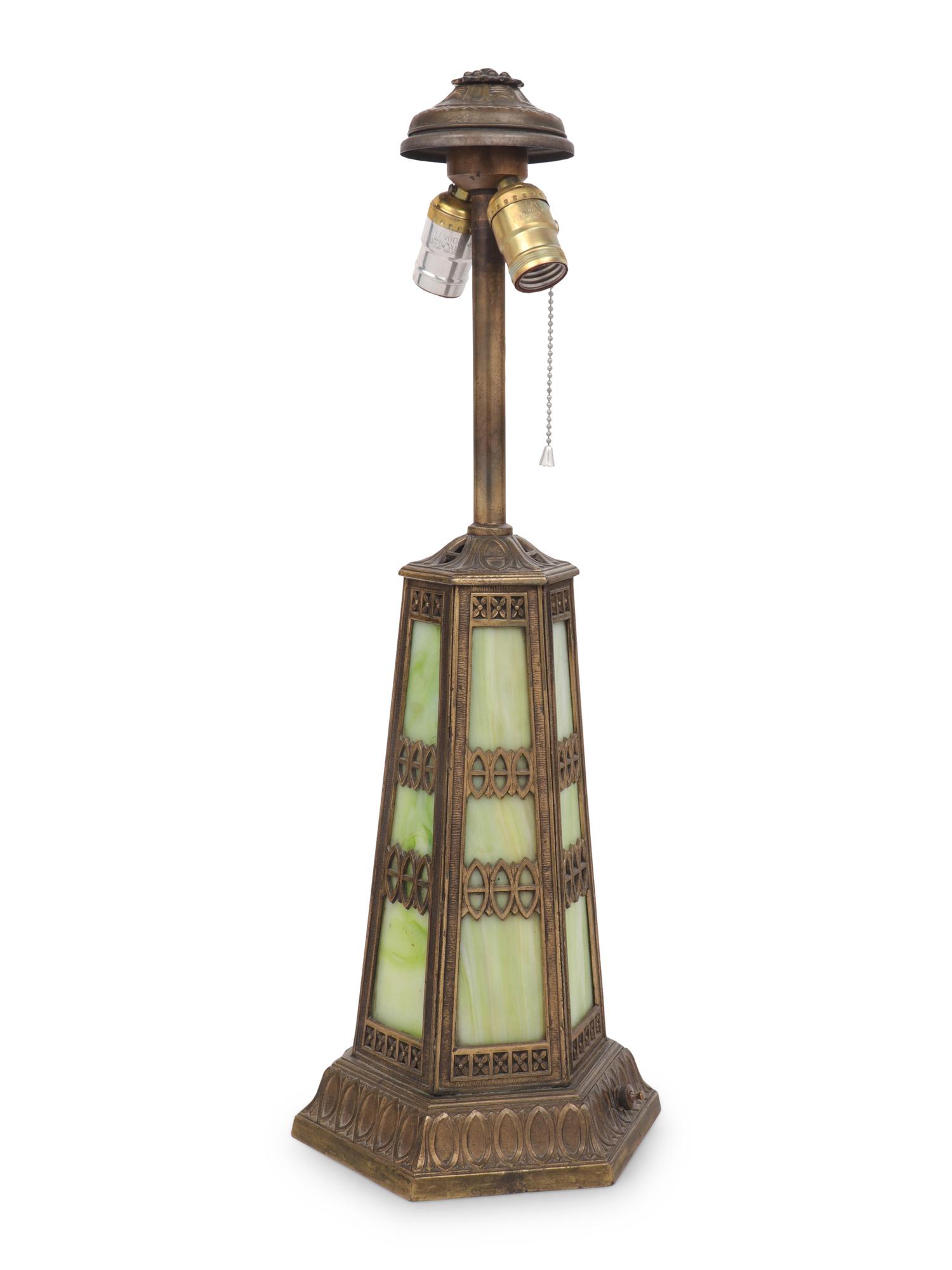 An American Slag Glass Table Lamp