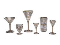 A Set of Continental Painted and Enameled Glassware