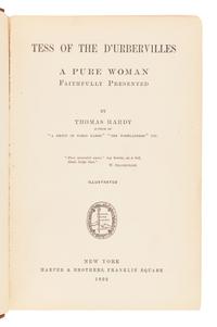 HARDY, Thomas. Tess of the D'Urbervilles. A Pure Woman Faithfully Presented. New York: Harper & Brothers, 1892.