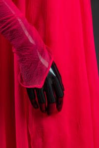 Dress, Shawl, Earrings, Ring and Bag, 1988. Dress designed by Paul Zastupnevitch and made by Western Costume Company in Los Angeles — Worn by Olivia de Havilland for the 60th Academy Awards in 1988 when she presented the award for best art direction.