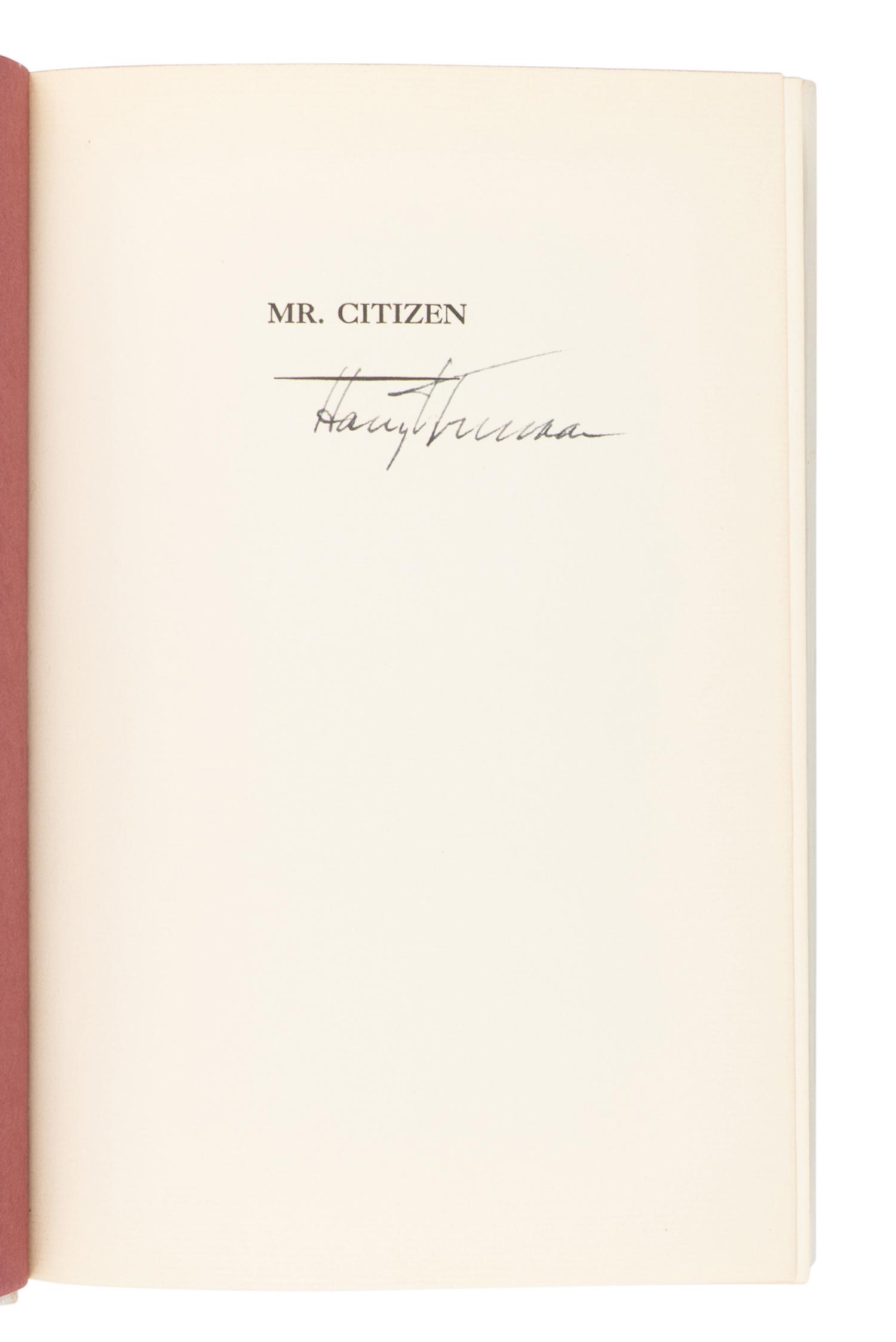 TRUMAN, Harry S. (1884-1972). An archive of materials relating to his presidency and legacy, comprising: