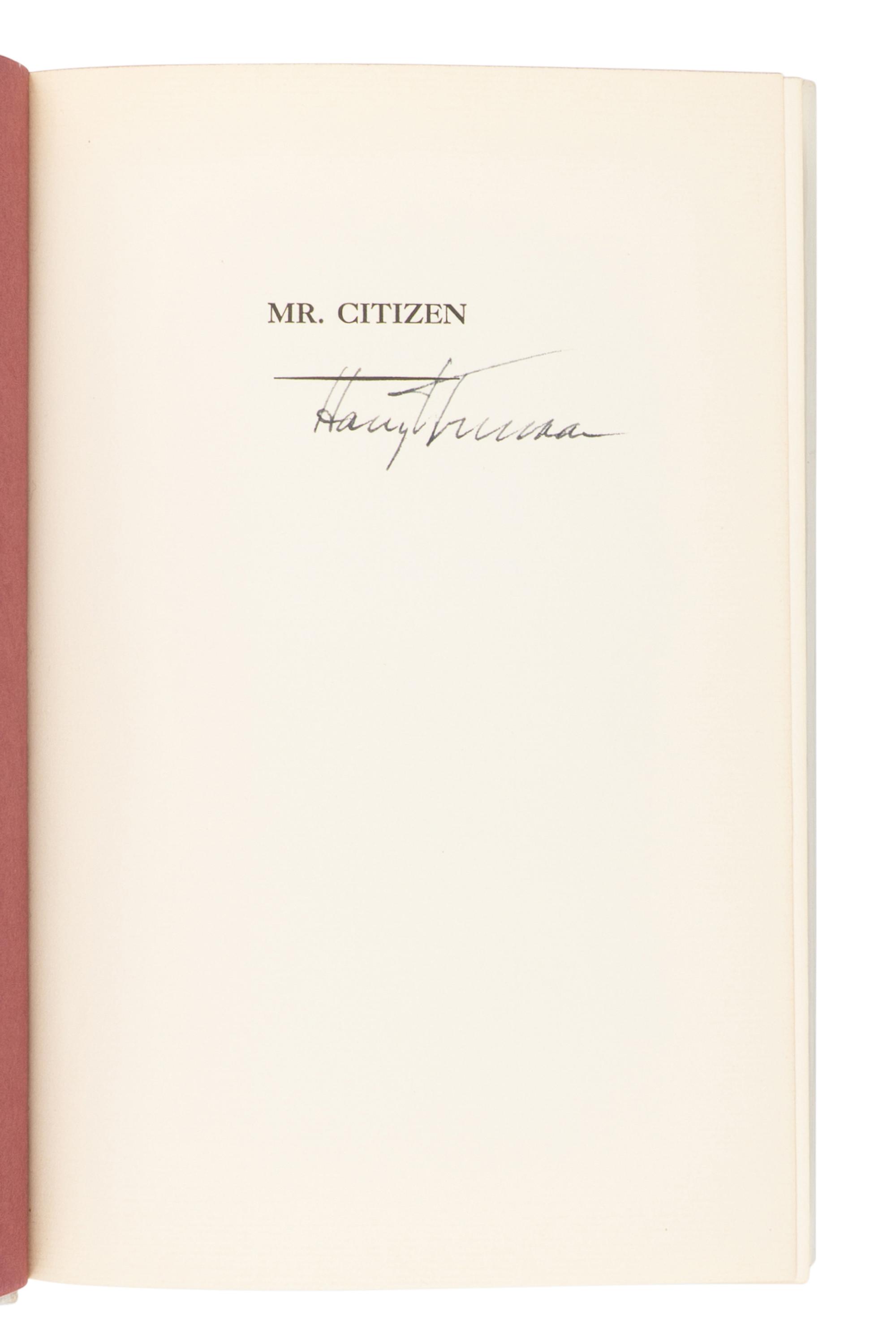 TRUMAN, Harry S. (1884-1972). An archive of materials relating to his presidency and legacy, comprising:
