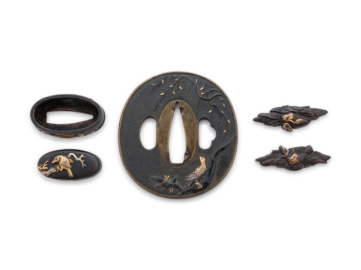 A Set of Five Inlaid Bronze Sword Fittings