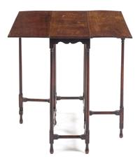 A Regency Mahogany Gateleg Table Height 28 x width 30 x depth 10 1/2 inches (closed).