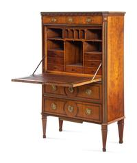 A Directoire Brass Mounted Mahogany Secrétaire à Abattant