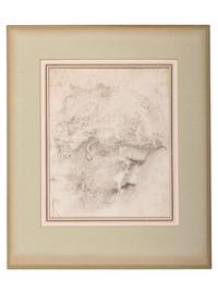 Head Study for the figure of Lancelot in "The Failure of Sir Lancelot" from the "Quest of the Holy Grail" series