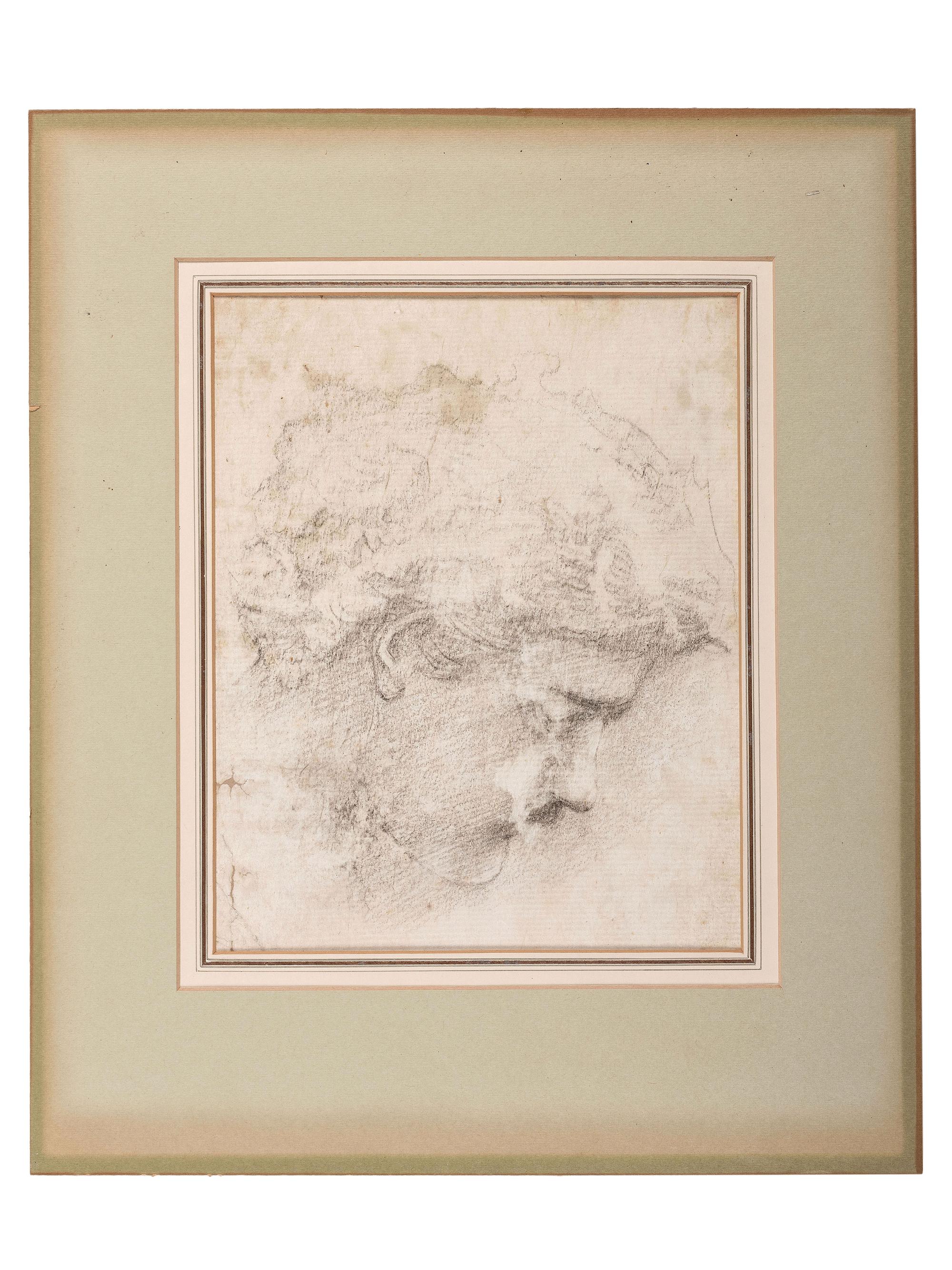 Head Study for the figure of Lancelot in "The Failure of Sir Lancelot" from the "Quest of the Holy Grail" series