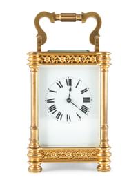 A French Ormolu Filigree Carriage Clock