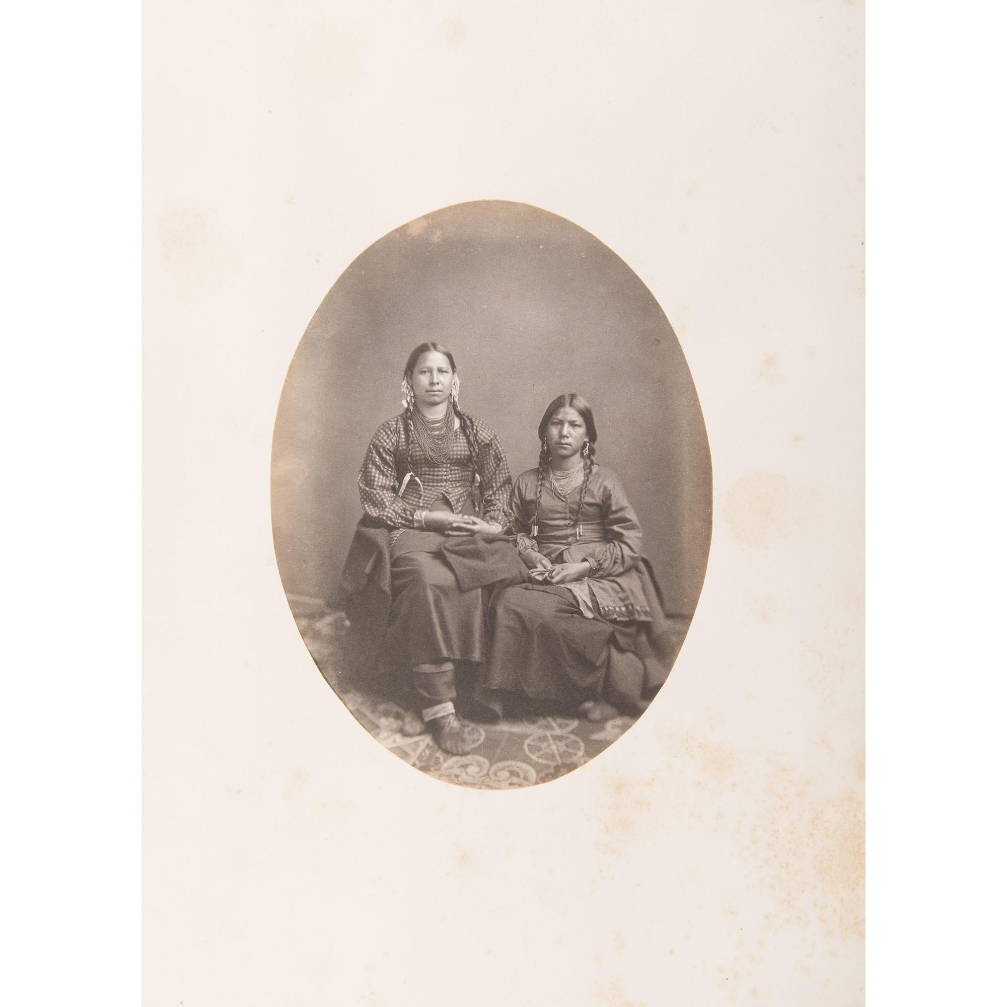 Joel Whitney, Exceptional Album Containing Large Format Photographs of Sioux Involved in the 1862 Minnesota Uprising