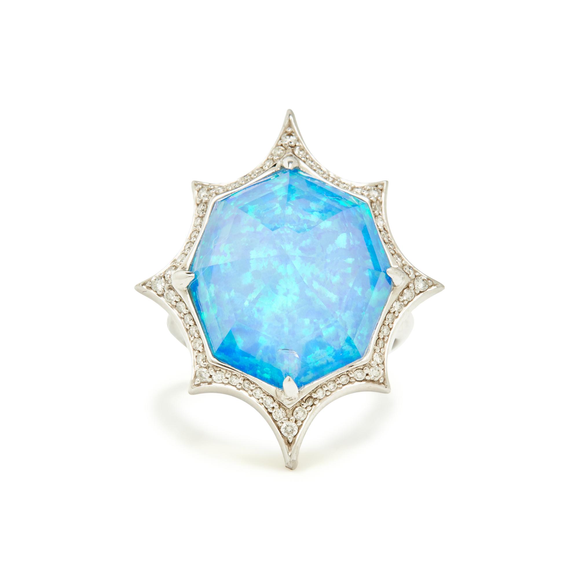 STEPHEN WEBSTER, QUARTZ AND DIAMOND 'CRYSTAL HAZE' RING