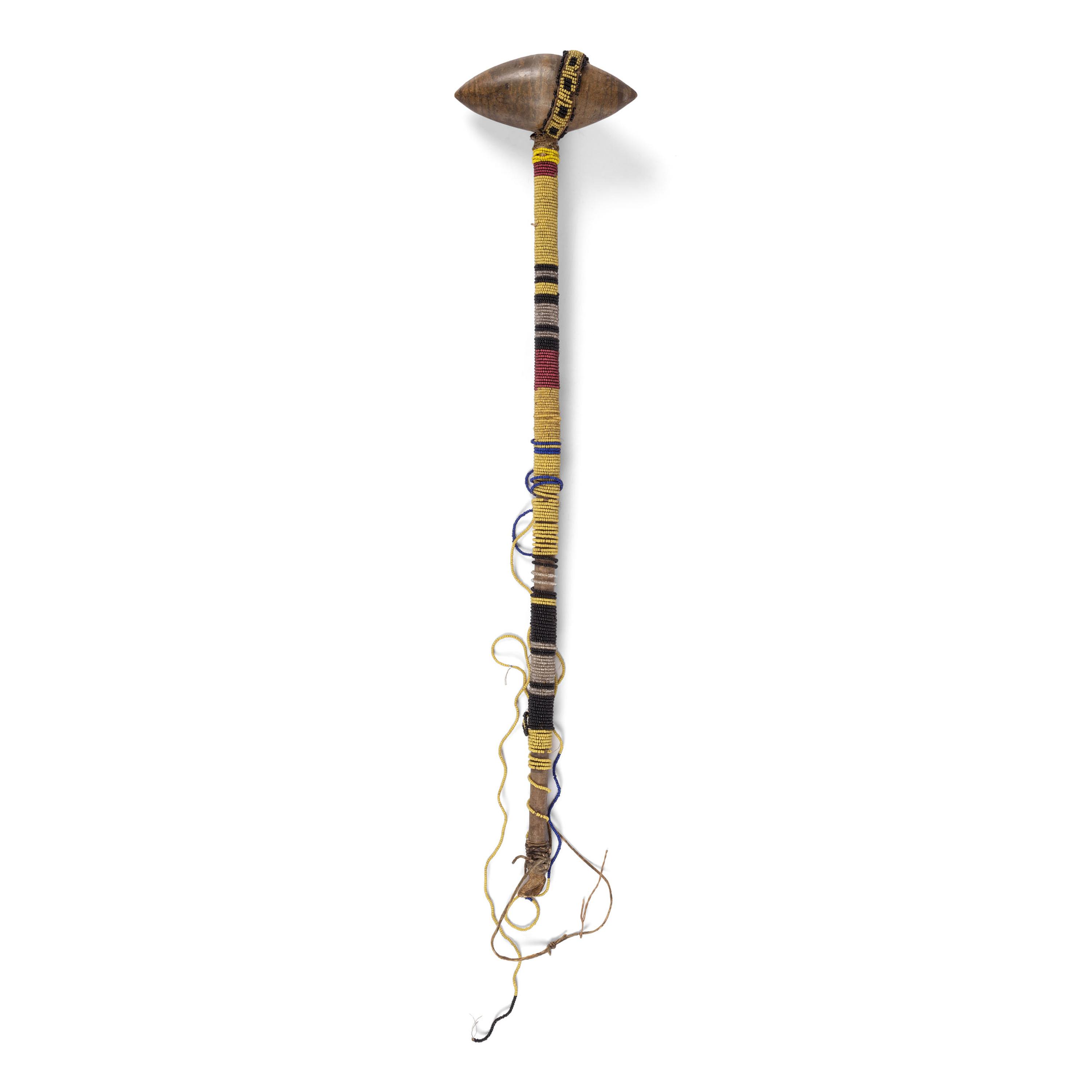 Plains Stone Club, with Beaded Handle