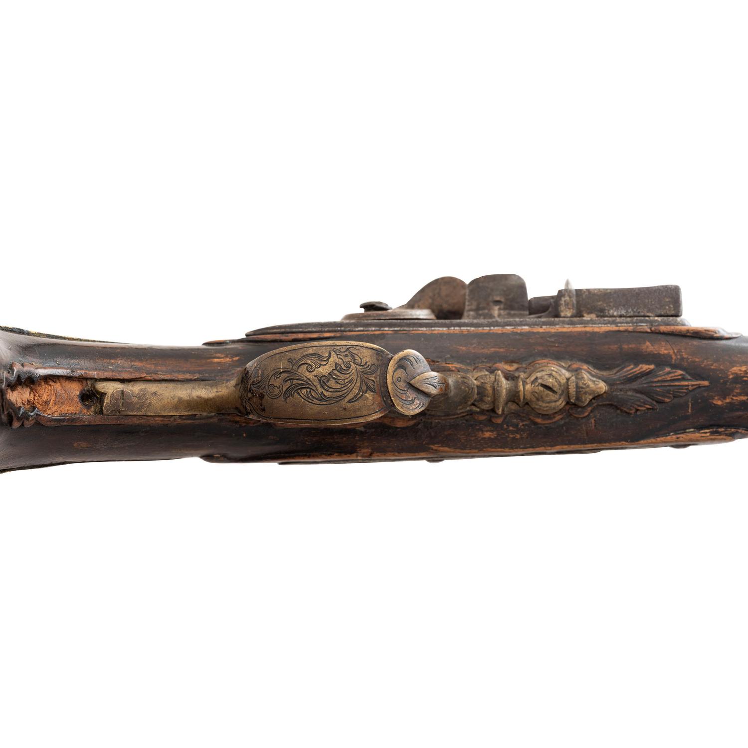 Extremely Rare Serpent Side Plate Flintlock Trade Pistol