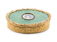 A French Gilt Metal and Shagreen Portrait-Inset Box