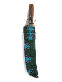 Cheyenne Beaded Hide Knife Sheath, with Knife