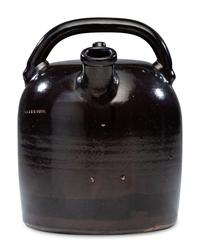 A Schrop Albany Slip-Glazed Harvest or Field Jug Identified to Frank Miller