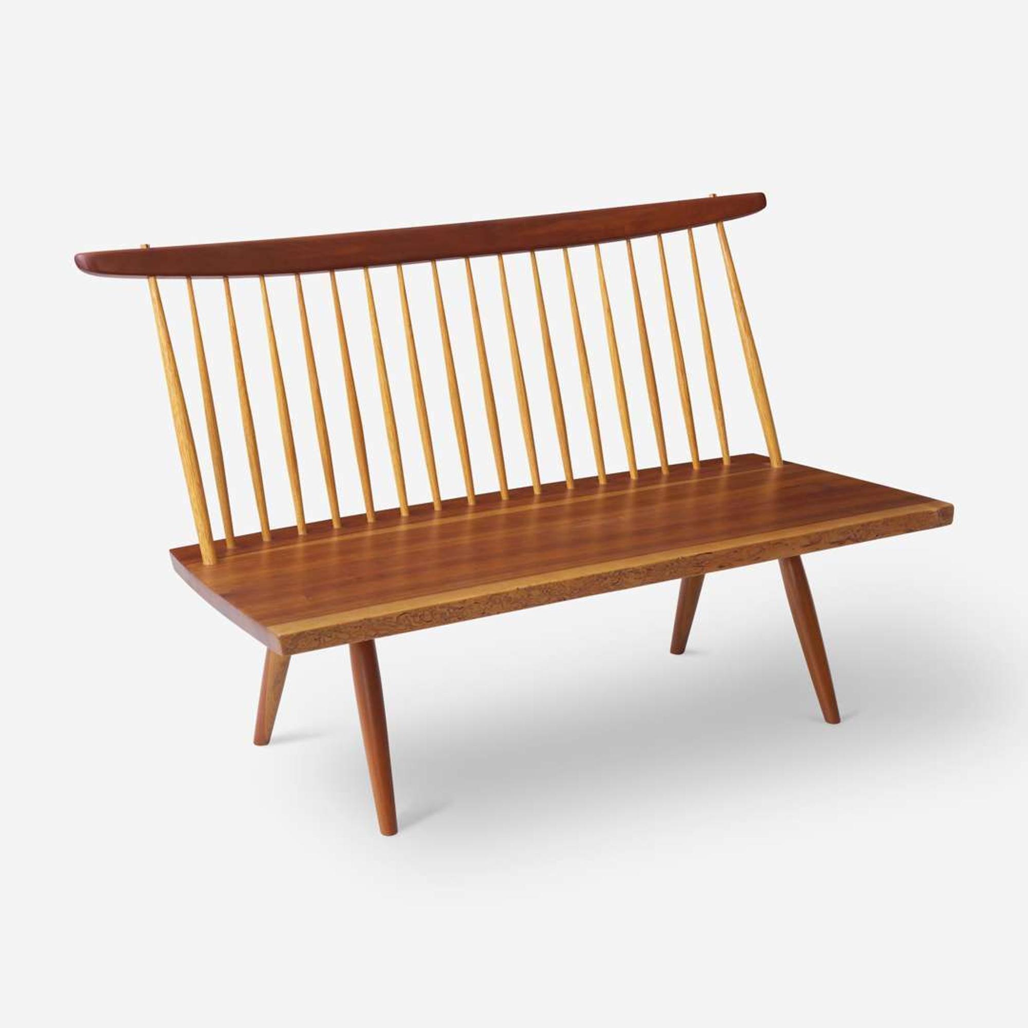George Nakashima (American, 1905-1990) Bench with Back, New Hope, Pennsylvania, 1971