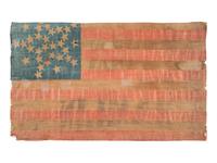 [LINCOLNIANA]. "Lincoln and Hamlin" parade flag. 1860.