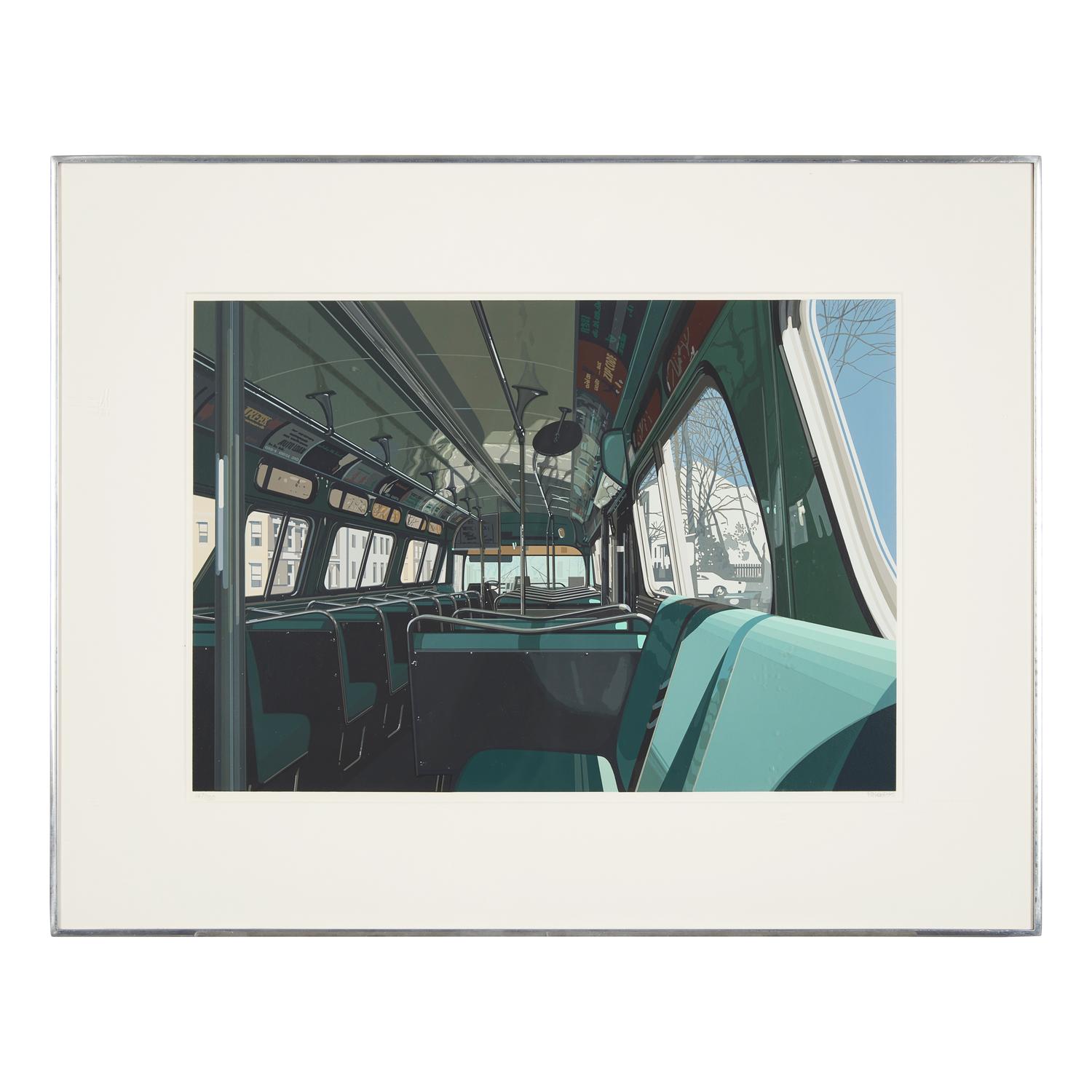 Richard Estes (American, b. 1932) — Bus Interior (from Urban Landscapes III ), 1981