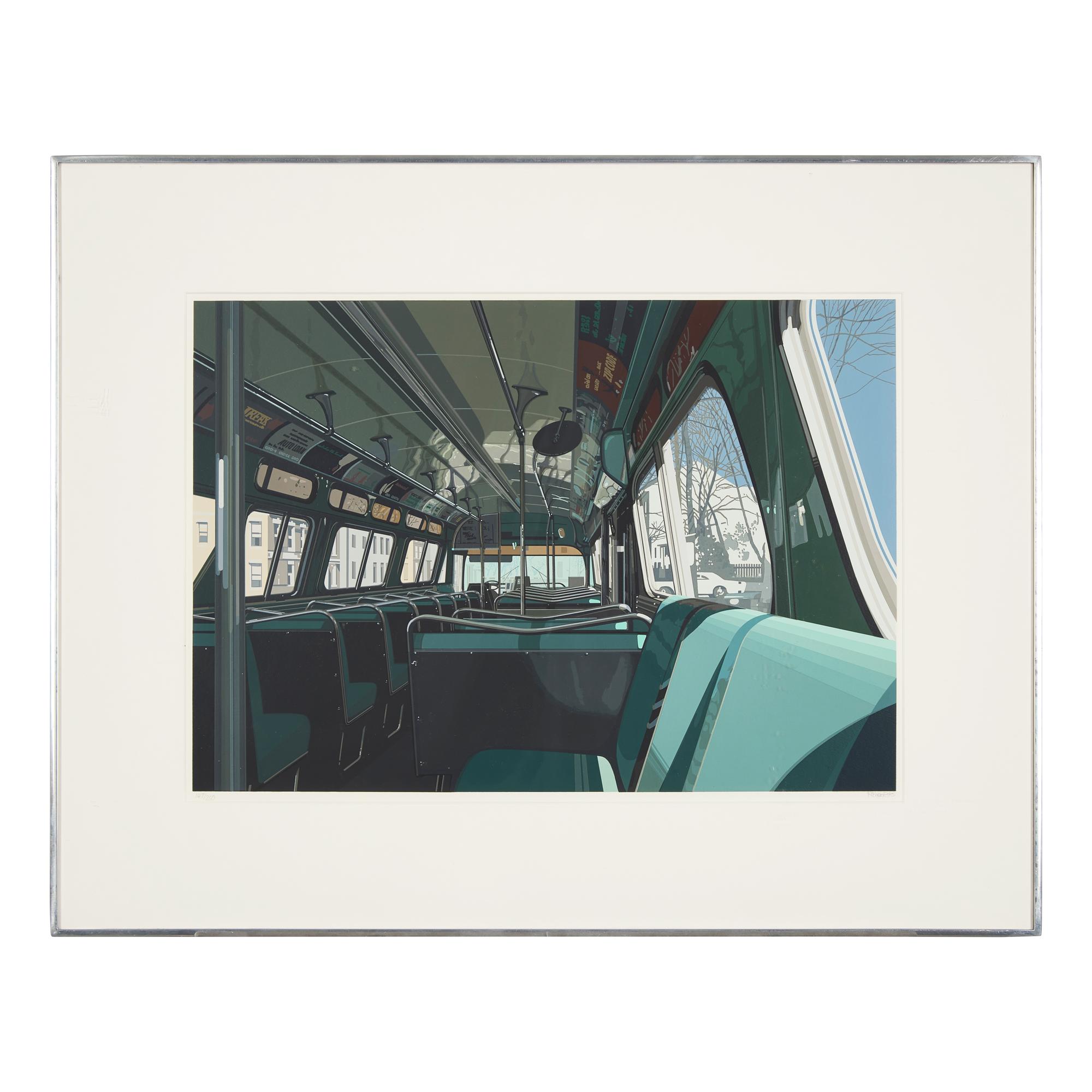 Richard Estes (American, b. 1932) — Bus Interior (from Urban Landscapes III ), 1981