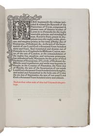 [FINE PRESS & LIVRE D'ARTISTE]. -- [KELMSCOTT PRESS]. LEFEVRE, Raoul. The Recuyell of the Historyes of Troye . Translated by William Caxton, edited by H. Halliday Sparling. Hammersmith: Kelmscott Press, 1892.