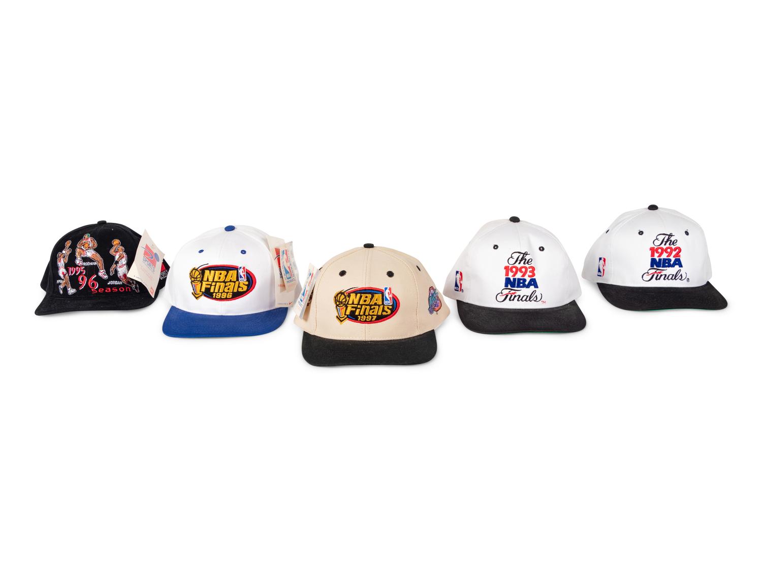 A Group of 10 Vintage Michael Jordan Chicago Bulls Last Dance Era Snapback Hats Caps