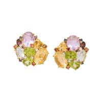 MULTIGEM AND DIAMOND CLIP EARRINGS