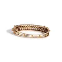 YELLOW GOLD AND OPAL BANGLE BRACELET