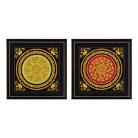 Two Framed Atelier Versace Silk Scarves
