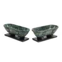 A Pair of Italian Grand Tour Style Marble Sarcophagi
