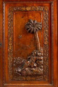 A Pair of French Renaissance Revival Parcel Gilt Cabinets