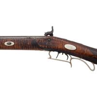 German Silver Mounted Tryon Half Stock Percussion Rifle