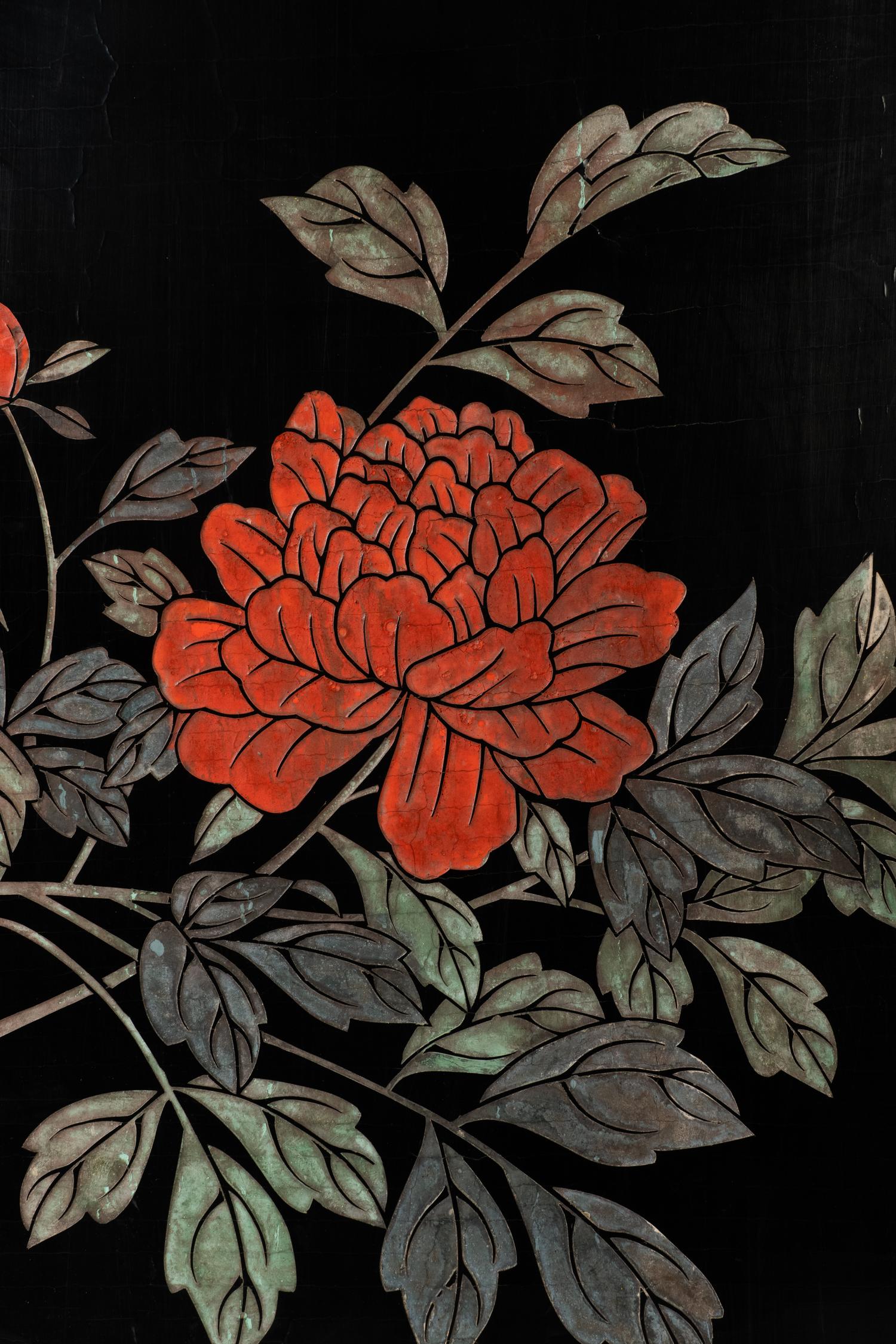 A Chinese Export Lacquer Six-Panel Floor Screen — 20TH CENTURY
