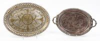 Two Pewter Trays Width of wider 13 inches.