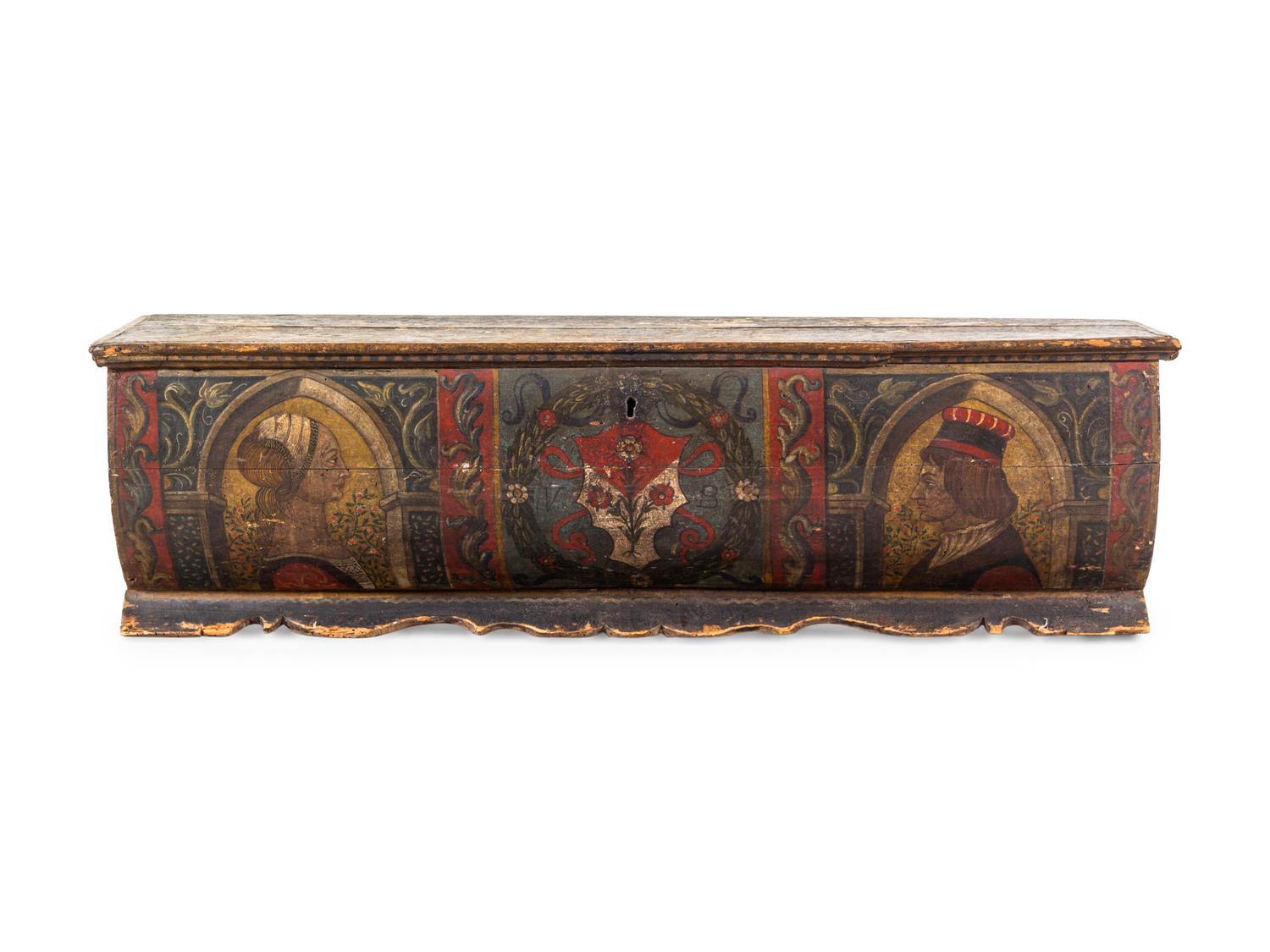 An Italian Polychromed Wedding Chest