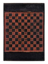 Two Black Painted Pine Game Boards